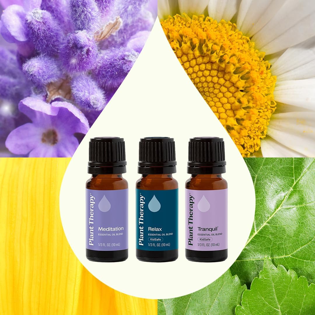 Plant Therapy Relaxation Essential Oil Blend Set 100% Pure, Undiluted, Calming Aromatherapy, Stress Relief, Restful Sleep