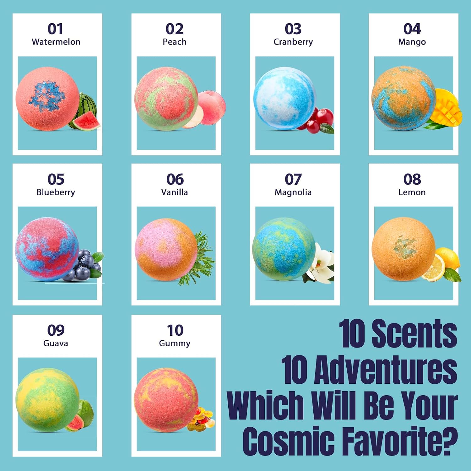 20 Pack Galaxy Bath Bombs for Kids with Space Explorer Toys, Cosmic Adventure Kids Bath Bombs with Astronauts, Rockets, Planets & Glow-in-The-Dark Aliens Inside,End-of-School Year Gifts
