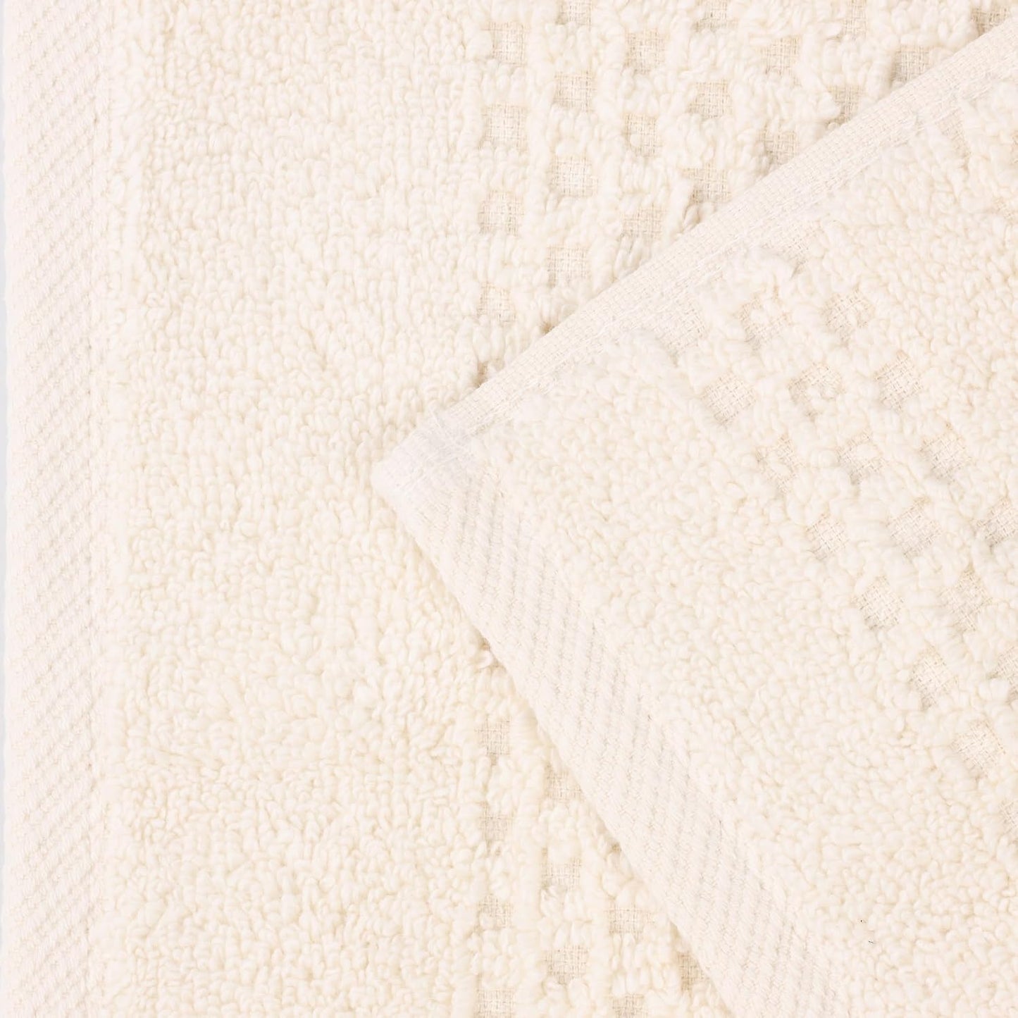 Superior Playa Zero Twist Cotton Medium Weight Towels, for Guest Bath, Bathroom, Shower, Spa, Plush, Quick Dry, Ultra-Soft Towels, Bath Essentials, Waffle Textured, 6 Piece Assorted Towel Set, Ivory