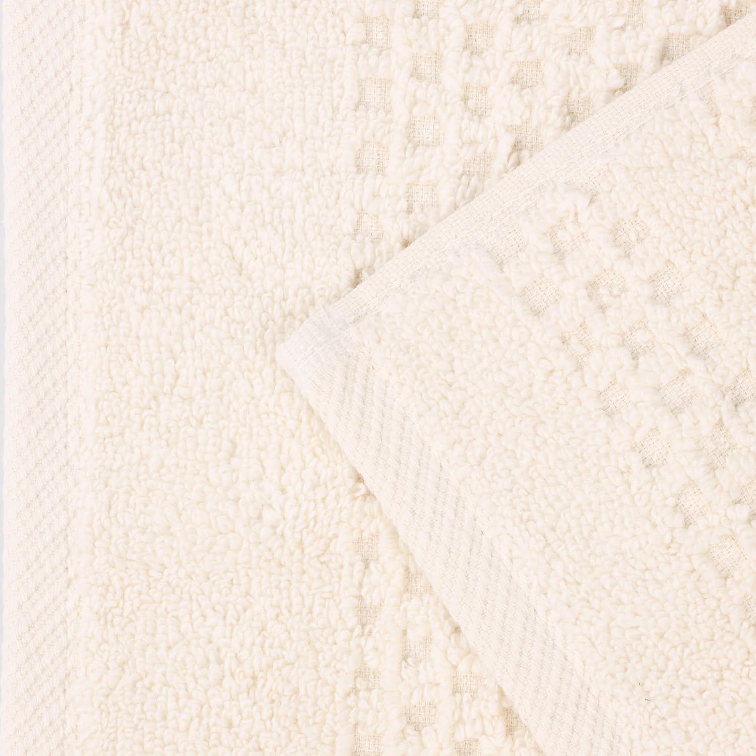Superior Playa Zero Twist Cotton Medium Weight Towels, for Guest Bath, Bathroom, Shower, Spa, Plush, Quick Dry, Ultra-Soft Towels, Bath Essentials, Waffle Textured, 6 Piece Assorted Towel Set, Ivory