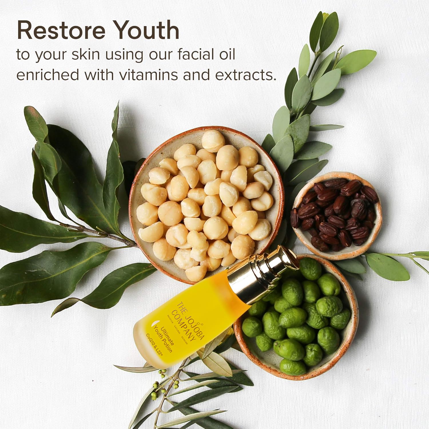 The Jojoba Company Ultimate Youth Potion 50ml – Anti-Aging Face Oil with Natural Jojoba, L22 Lipid Complex – Firms, Hydrates, Boosts Collagen & Elasticity – Glowing Skin Serum for Women & Men