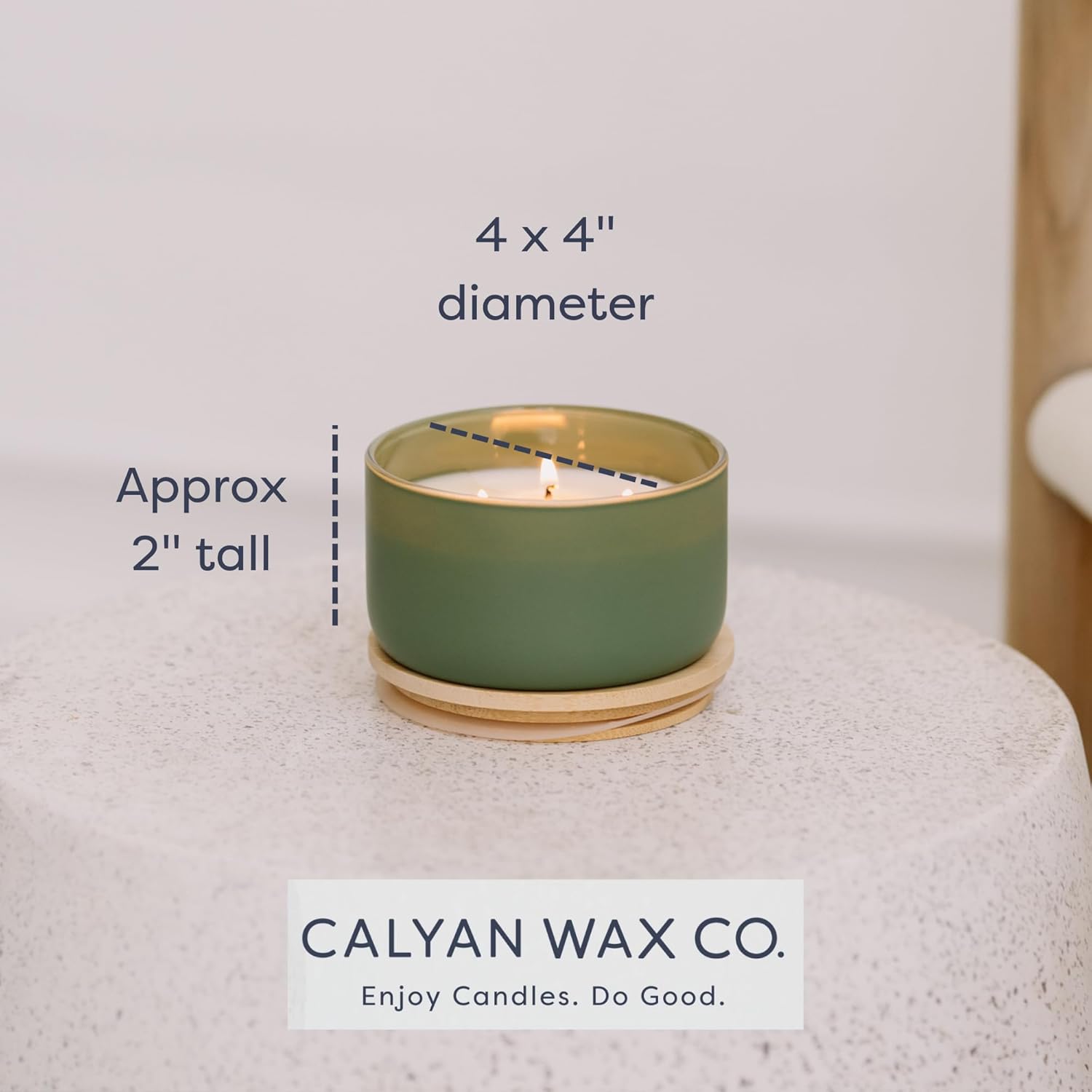 Calyan Wax Co. Piñon & Woods 3 Wick Scented Candle - 30 Hour Burn - Luxury 3 Wick Soy Candles - Clean Soy Wax Candles - Long Lasting Large Glass Jar Candle for Home - 8oz