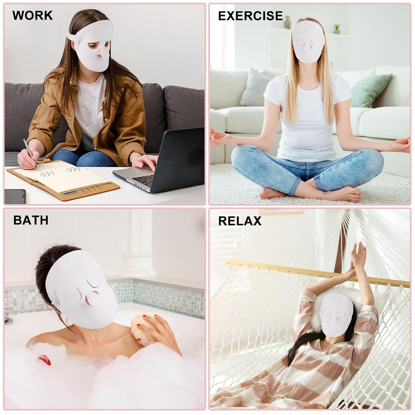 Face Steaming Towel, 4 Pack Reusable Face Towel Cold Hot Compress Facial Steamer Moisturizing Beauty Skin Care Spa Towels for Women Girls Skin Face Care Beauty Salons
