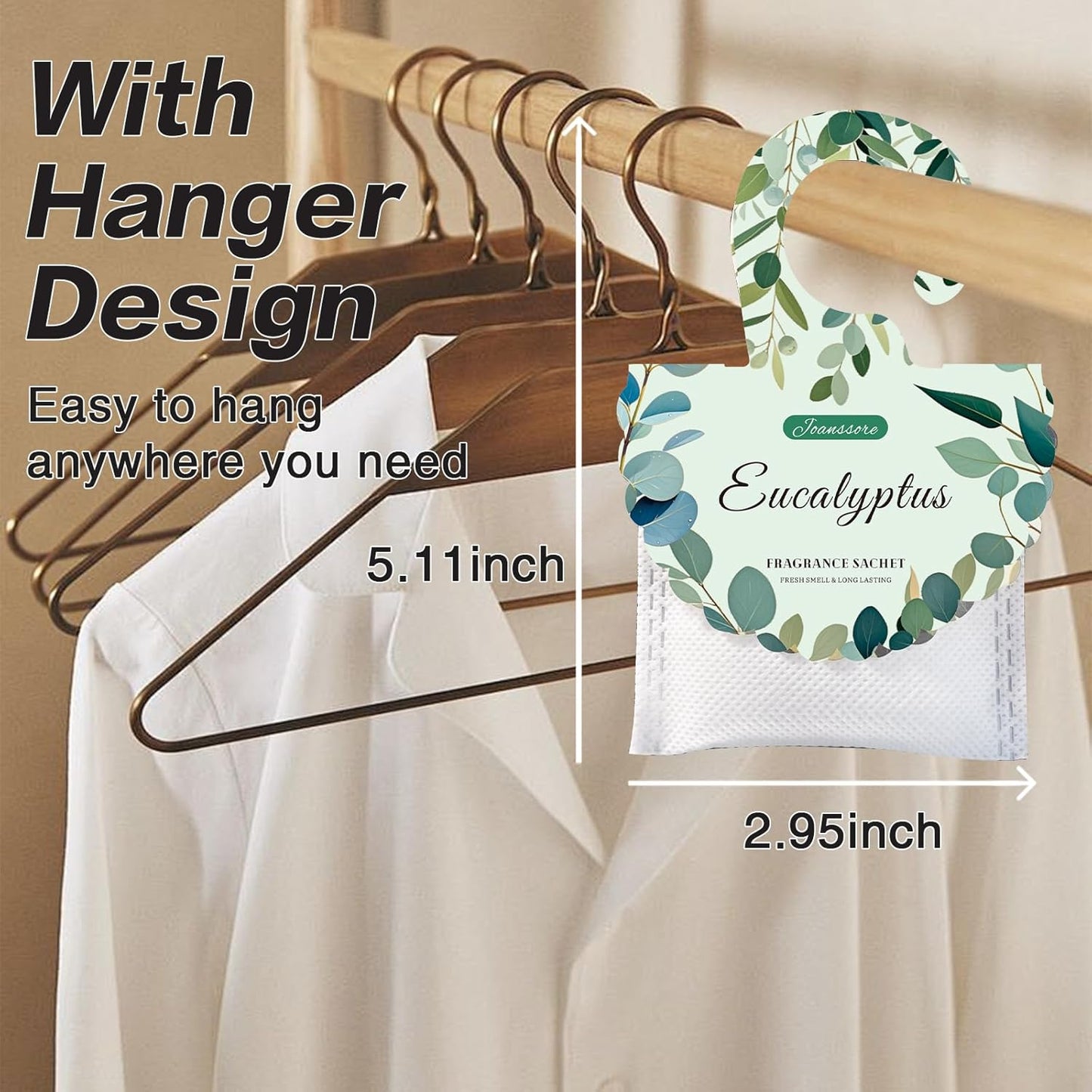 15 Packs Eucalyptus Scented Sachets Bag for Drawers and Closets, Home Fragrance Sachet, Long-Lasting Hanging Closet Deodorizer Smell Goods for House