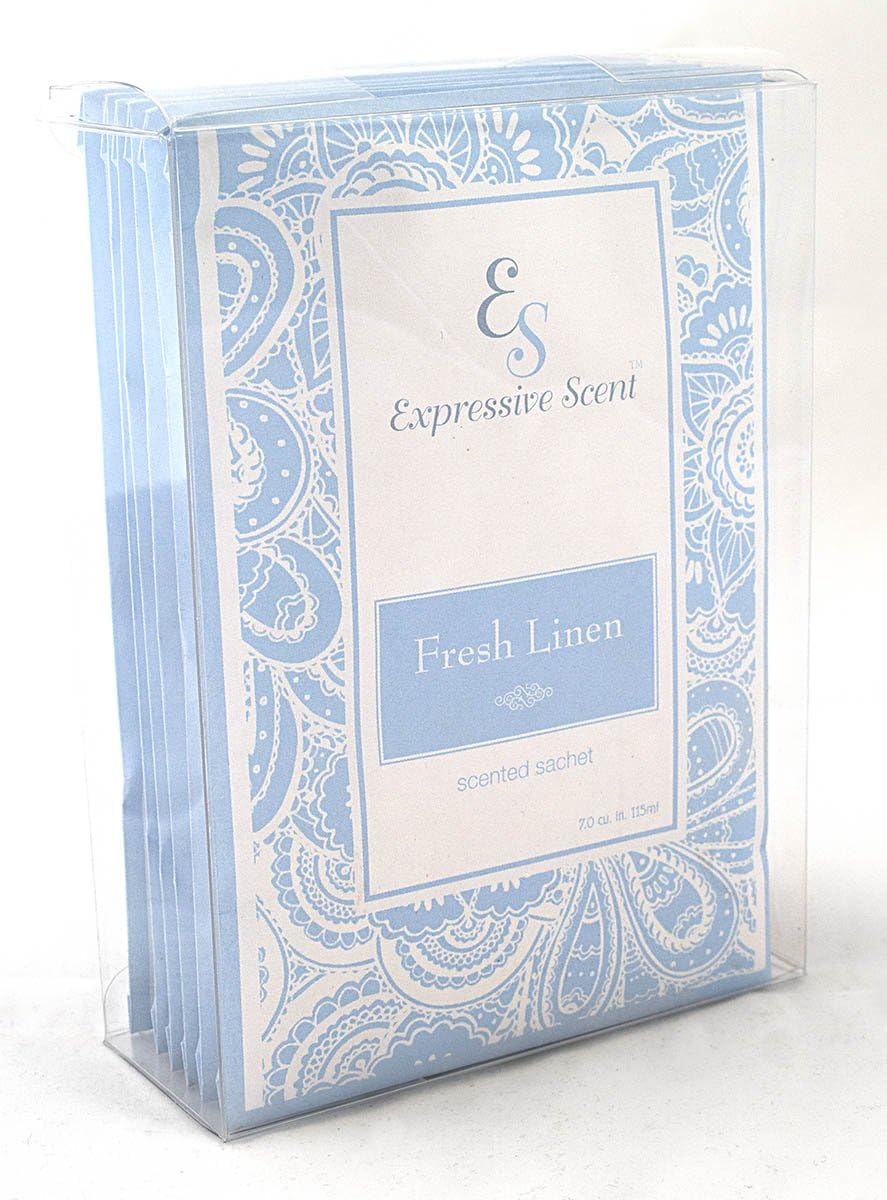 Fresh Linen Scented Sachet Envelope Air Freshener By Expressive Scent - 6 Pack
