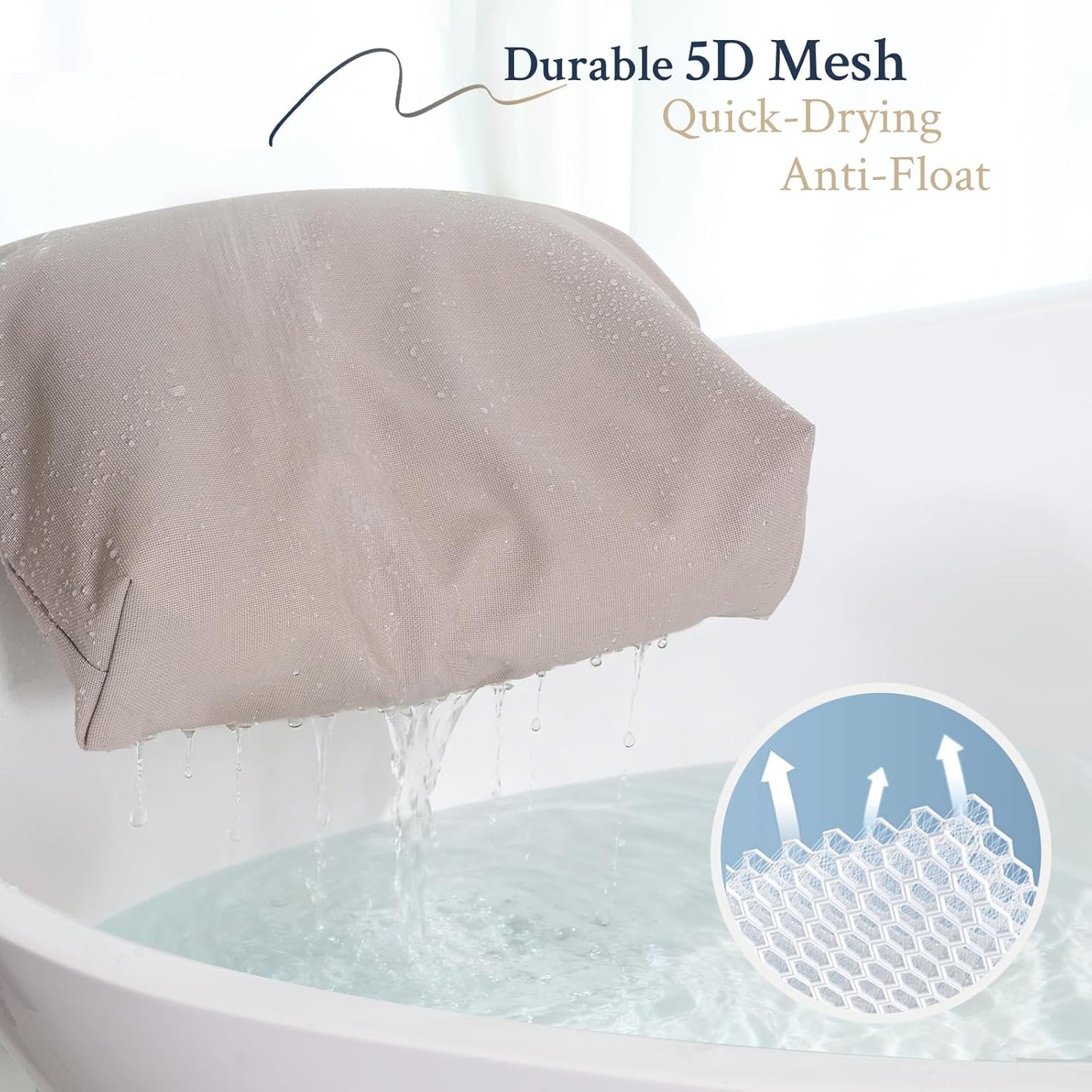 Luxury Bathtub Pillow, Skin-Friendly Cushion, Support Back, Neck & Head, Non-Slip, Adjustable Thickness Fits All Tub, Washable & Quick-Drying - Gift for Christmas Birthday Mother’s Day