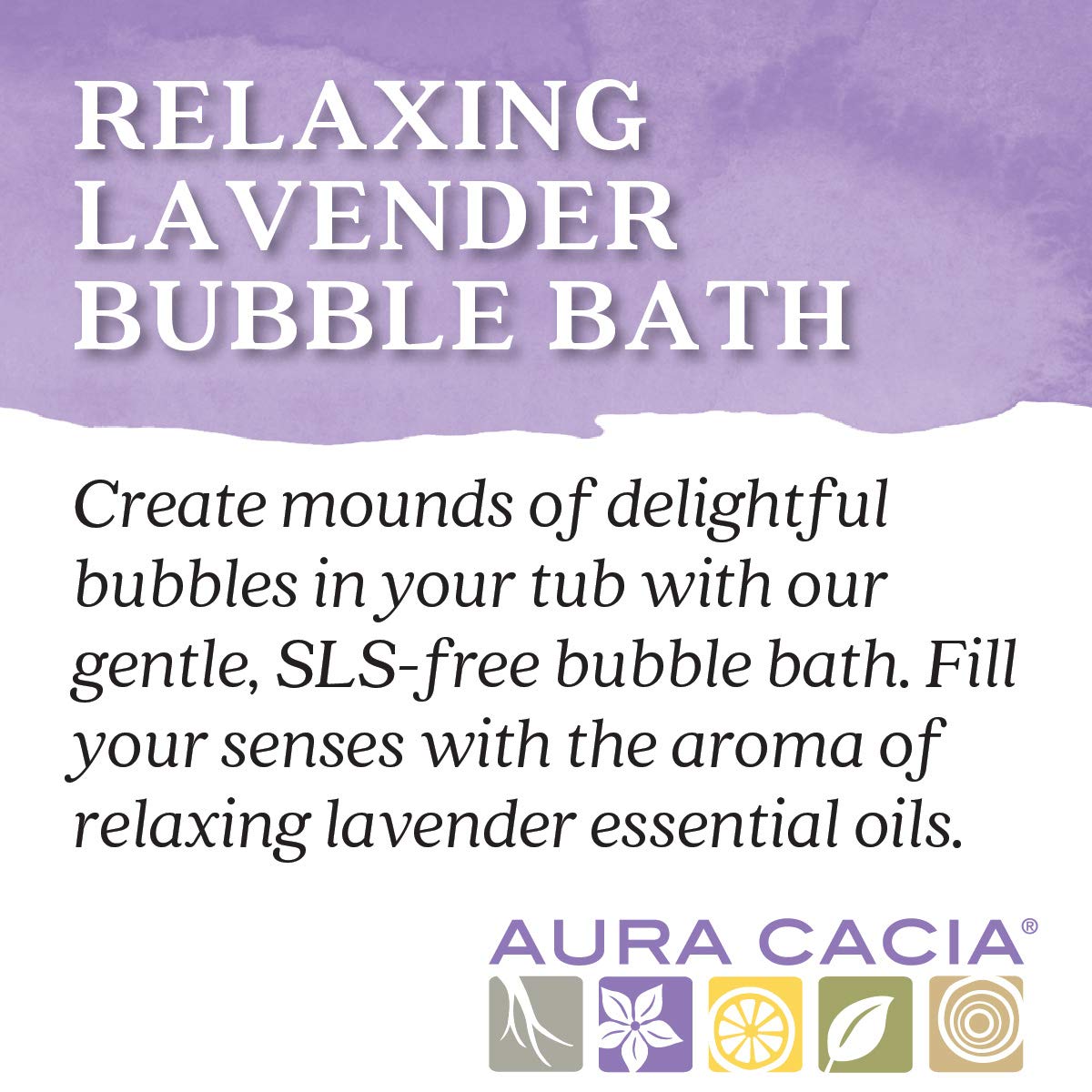 Aura Cacia Relaxing Lavender Bubble Bath, 13 fl oz - Paraben-Free with 100% Pure Essential Oils - Calming and Refreshing Lavender Aromatherapy for Body and Mind