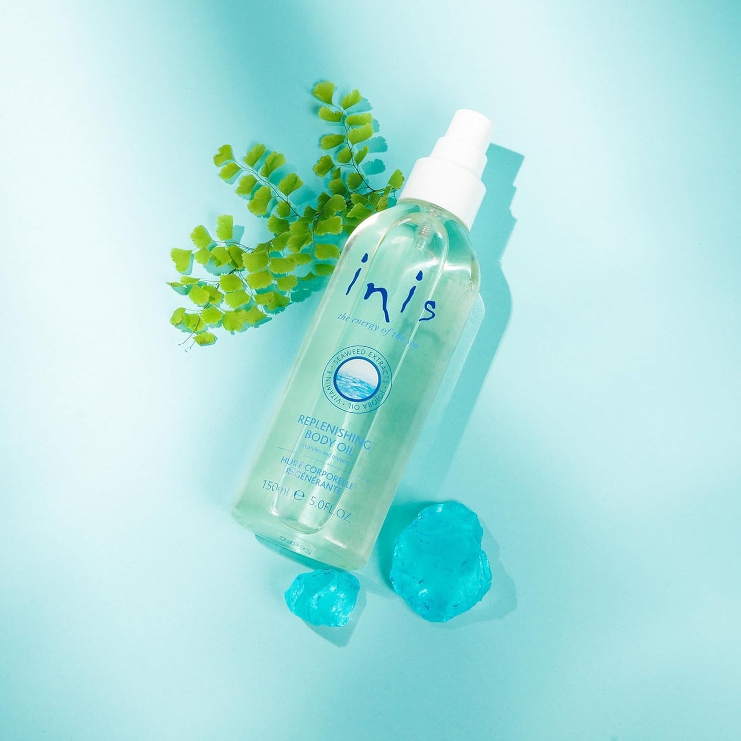 Inis the Energy of the Sea - Replenishing Body Oil Spray for Women and Men, Fast-Absorbing Jojoba and Seaweed Moisturizer, After Shower Dry Body Oil with Vitamin E, 5 fl oz