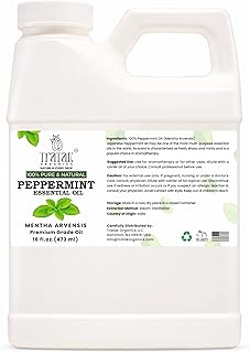 16 fl oz - Peppermint Essential Oil 100% Pure, Uncut and Natural, 16 fl oz - Peppermint Essential Oil for Aromatherapy, Diffuser, Hair Care, Skin Massage - with Dropper