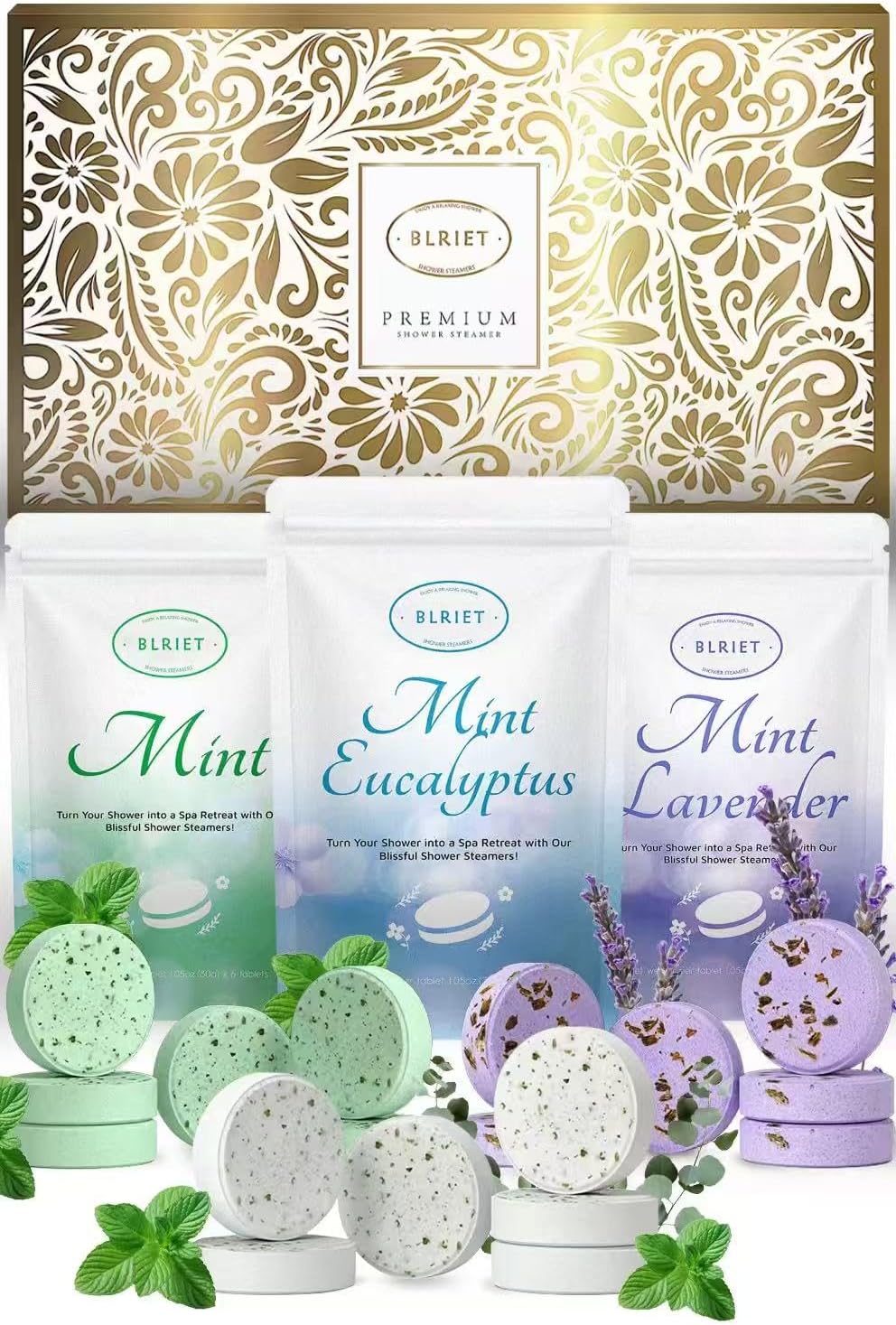 Shower Steamers Aromatherapy 18 Pack Mothers Day Gifts for Wife Women Her Him Romance Birthday Spa Basket Natural Essential Oils Stress Relief Mint Lavender Relaxation for Mom Men Teens Adults Travel