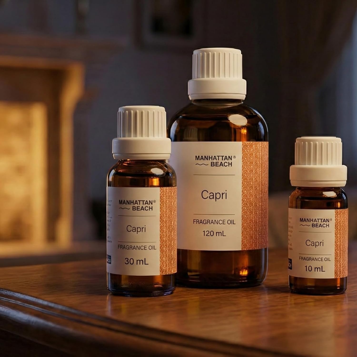Manhattan Beach – Capri, Diffuser Oil Volcano-Inspired - Fragrance Oil for Ultrasonic and Waterless Diffusers and Crafting - 10 mL, 0.34 fl oz Glass Bottle