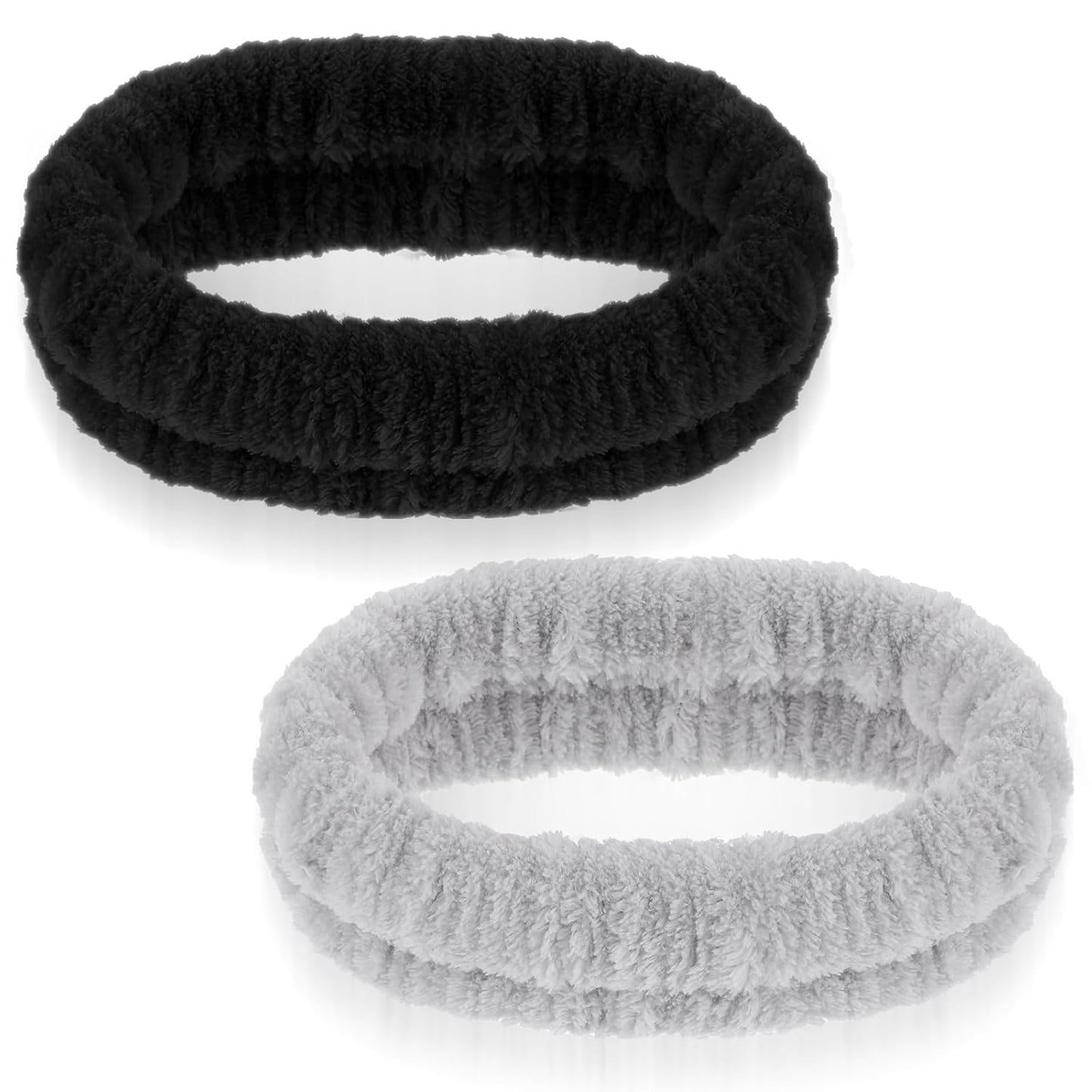2Pcs Spa Headband, Make Up Headband Hair Headband for Face Washing Hair Bands Men Absorbent Elastic Skin Care Head Band Wrap for Women Yoga Sports Shower Exercise