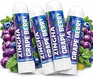 Z!NGHA Natural Aromatherapy Nasal Stick Boost Focus & Enhance Breathing | Portable Sinus Relief & Relaxation Nasal Inhaler Stick | Essential Oil Blend for Stress and Congestion (Grape Berry)