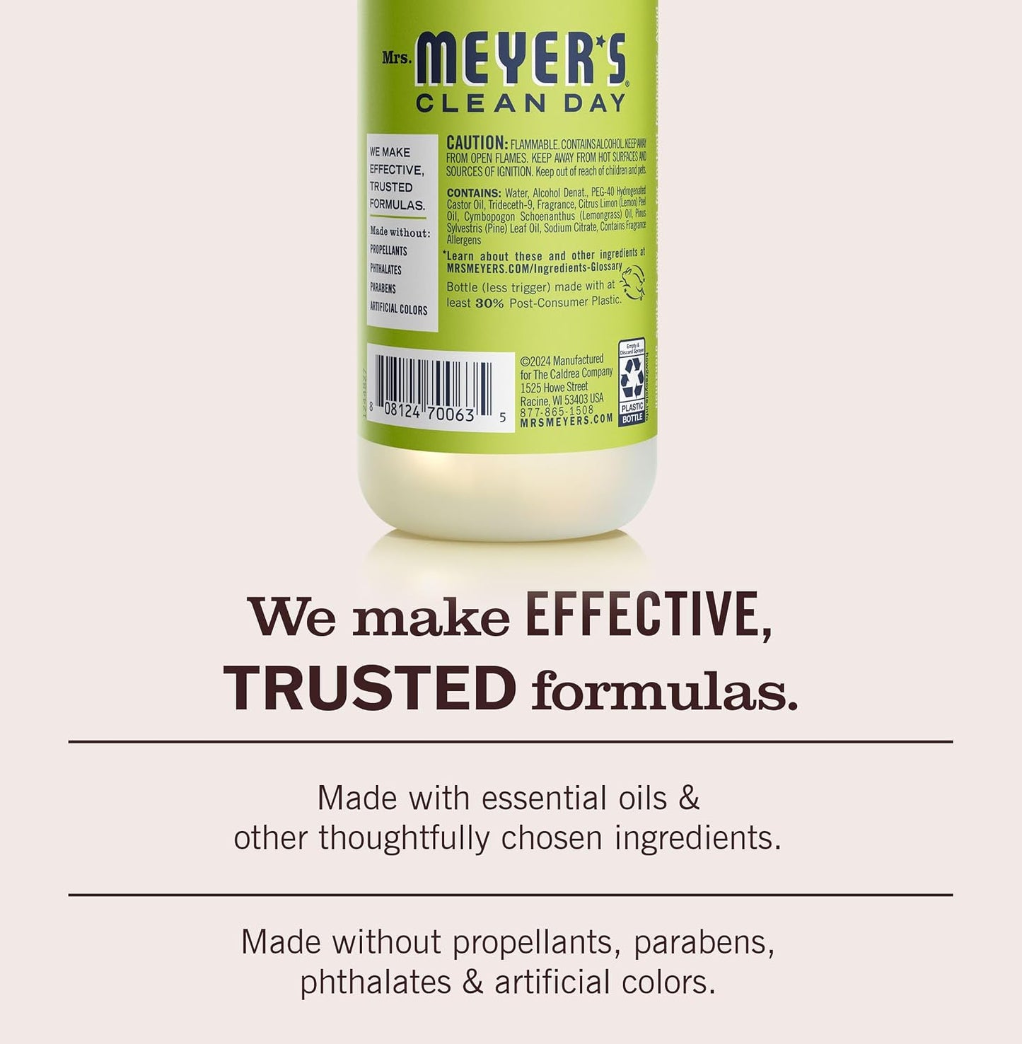 MRS. MEYER'S CLEAN DAY Room Spray, Lemon Verbena Scent, 8 Fl Oz Bottle