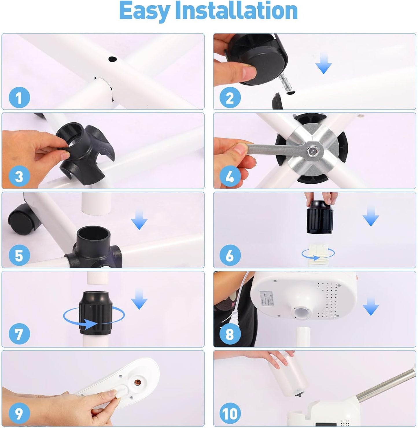 Professional Facial Steamer, Hot Mist Spray, Timer Function for Deep Hydration, Height Adjustable Face Steamer on Wheels and Rotatable Nozzle for Salon Spa Home Use