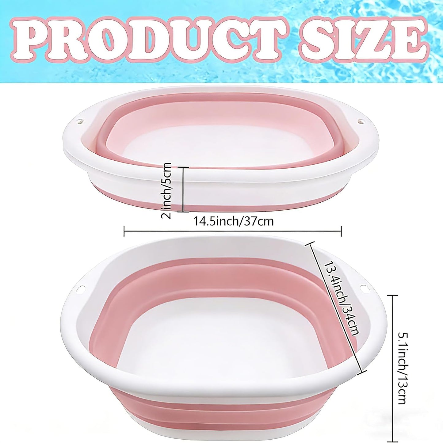 Portable Pool Foot Bath,Collapsible Pool Foot Wash Basin Tub,Foot Bath Basin for Above Ground Swimming Pools Accessories (Pink Baths)