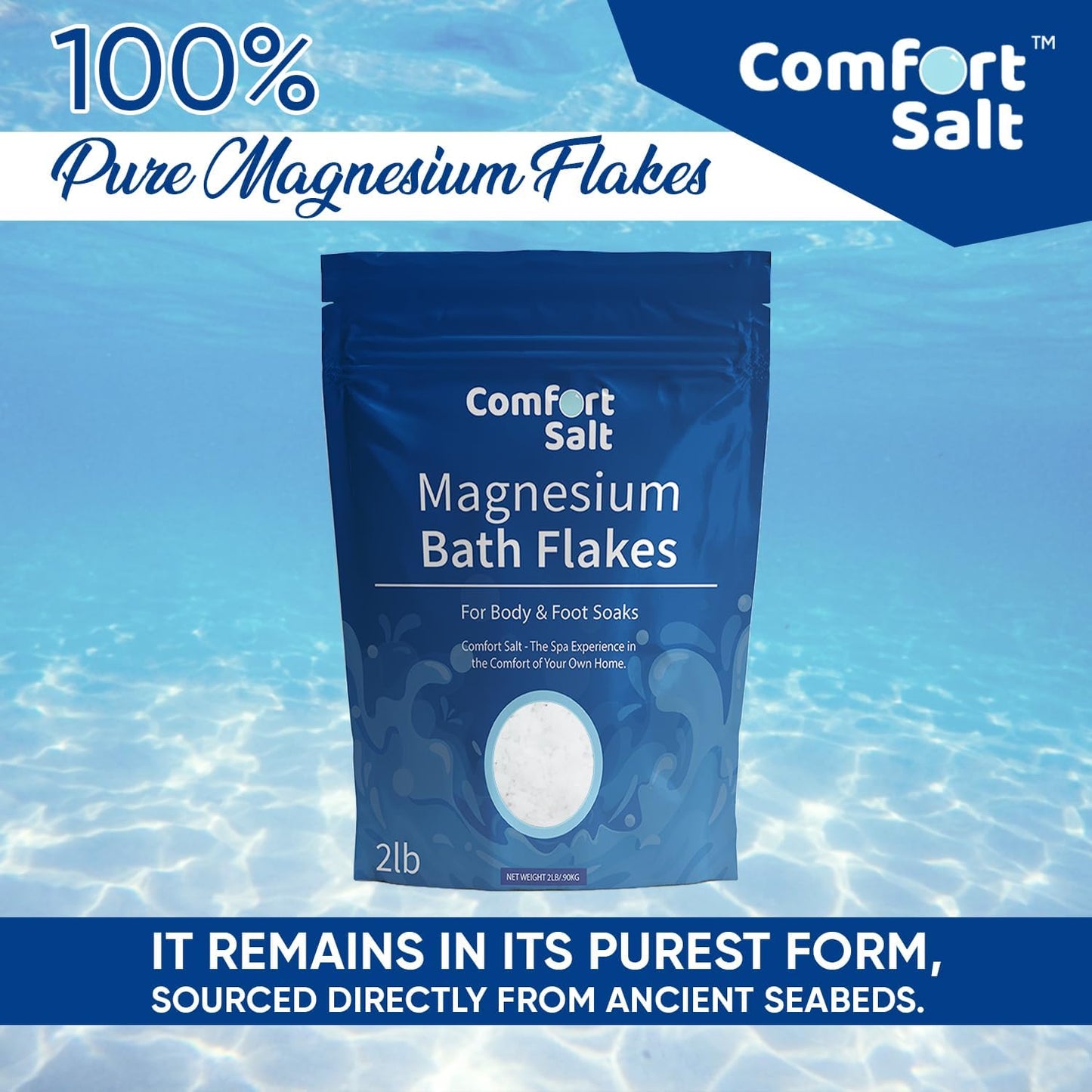 | Magnesium Bath Flakes | Soak for Relaxation, Recovery, & Wellness | 2 Pound Bag