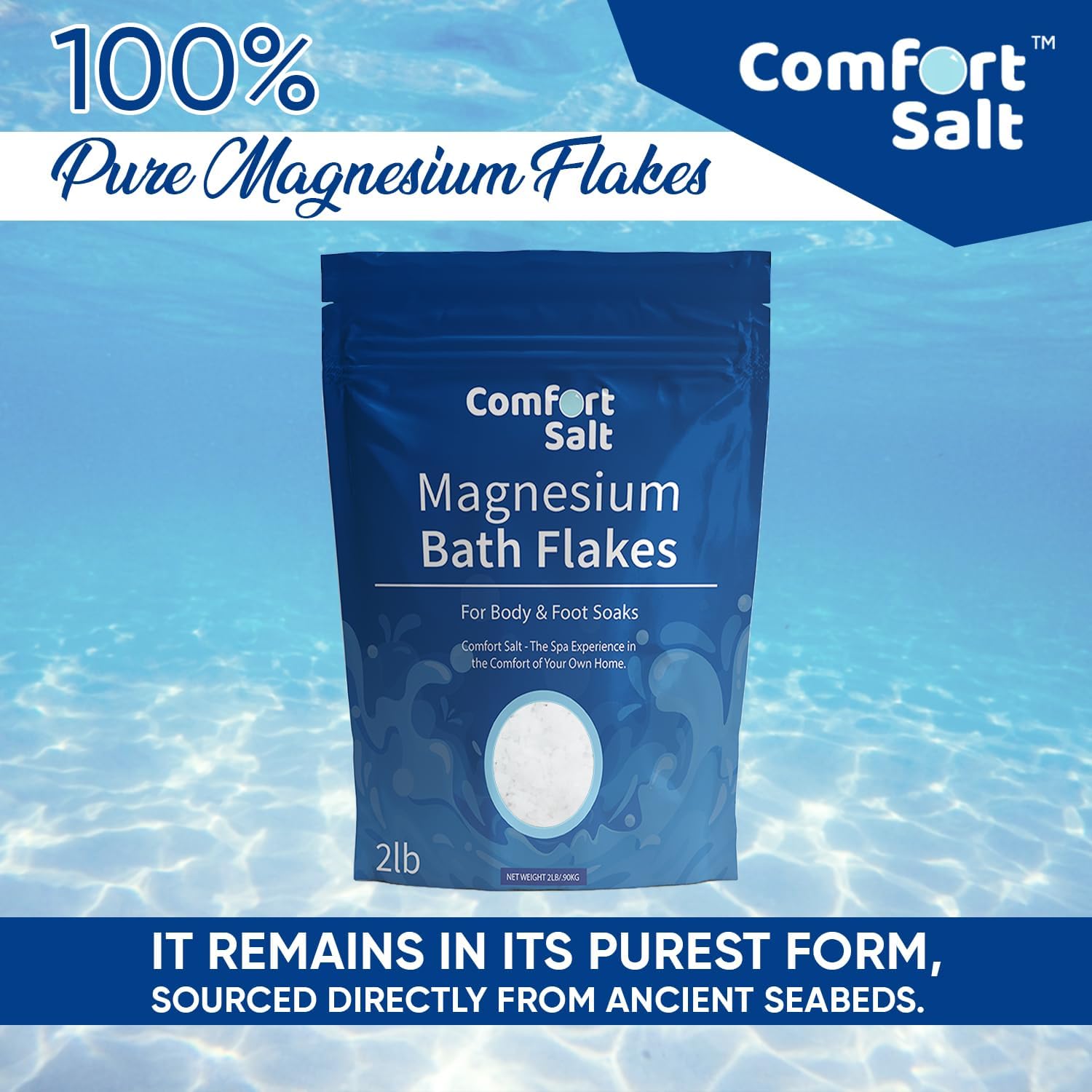 | Magnesium Bath Flakes | Soak for Relaxation, Recovery, & Wellness | 2 Pound Bag