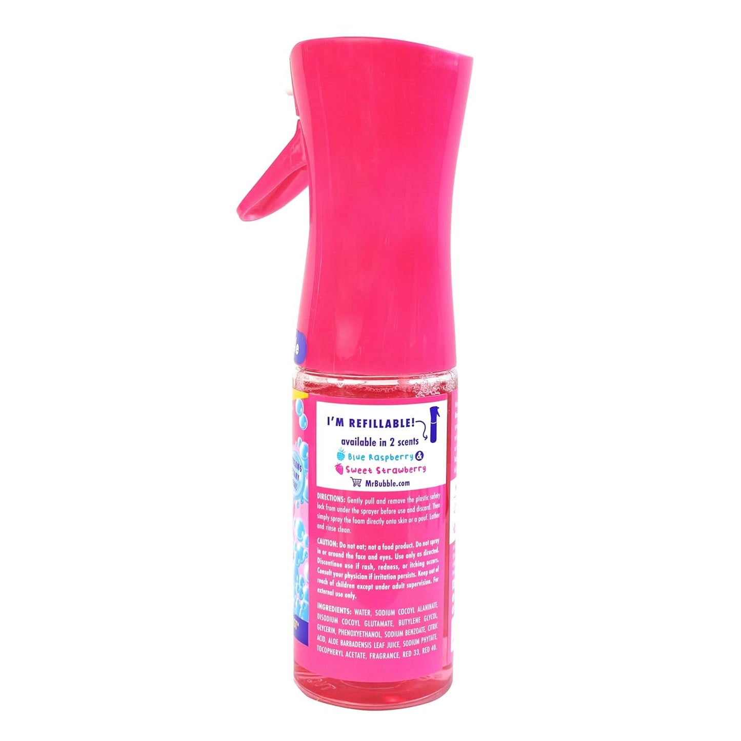 Mr. Bubble Super Blaster Body Wash, Sweet Strawberry Splash Scent, Fun Body Wash Sprayer for Kids Shower and Bath, 6.76 fl oz