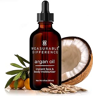 Measurable Difference Argan Oil Face Instant Face & Body Moisturizer, 4oz - Daily Nourishment & Hydration for All Skin Types