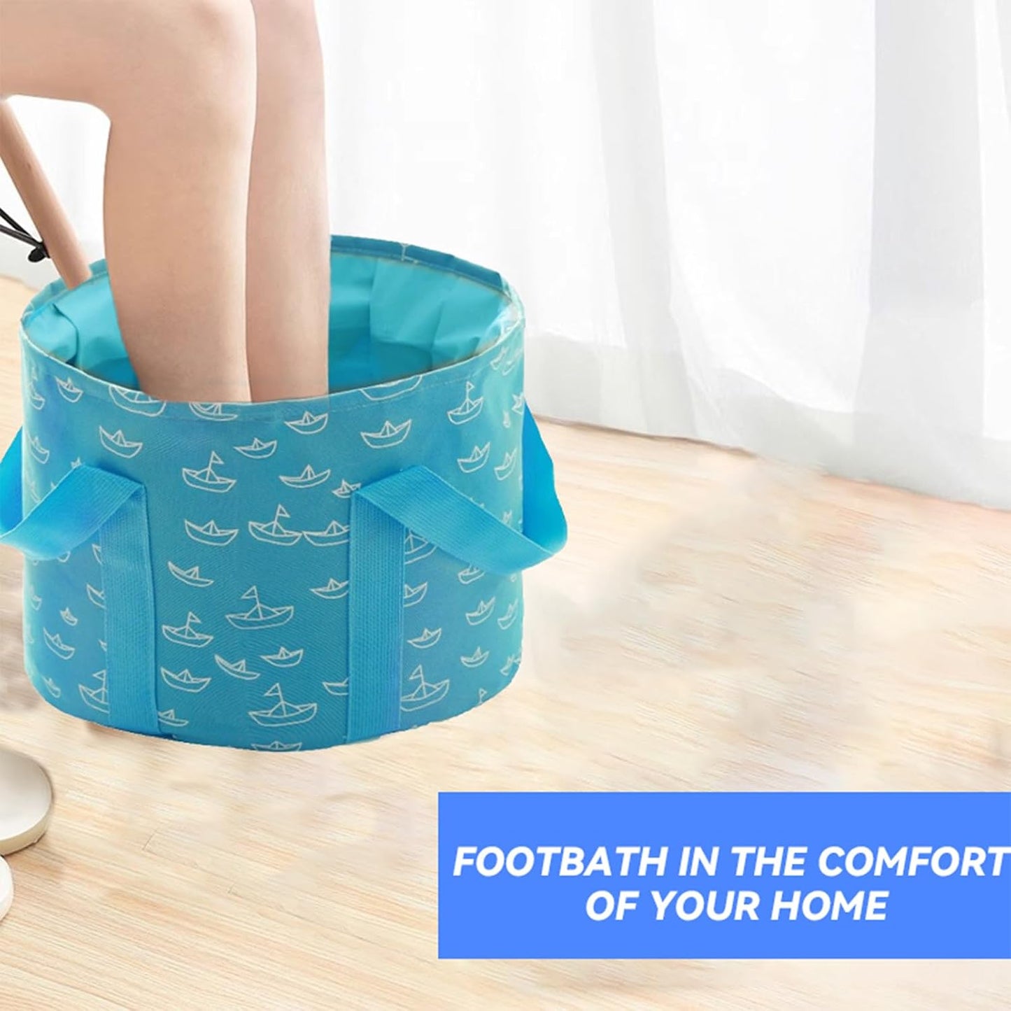 Collapsible Bucket for Soaking Feet-25L Portable Travel Foot Bath Tub, Foot Soaking Bath Basin Portable, Foot Spa Soaking Feet Home Pedicure Basin Outdoor Camping,Blue