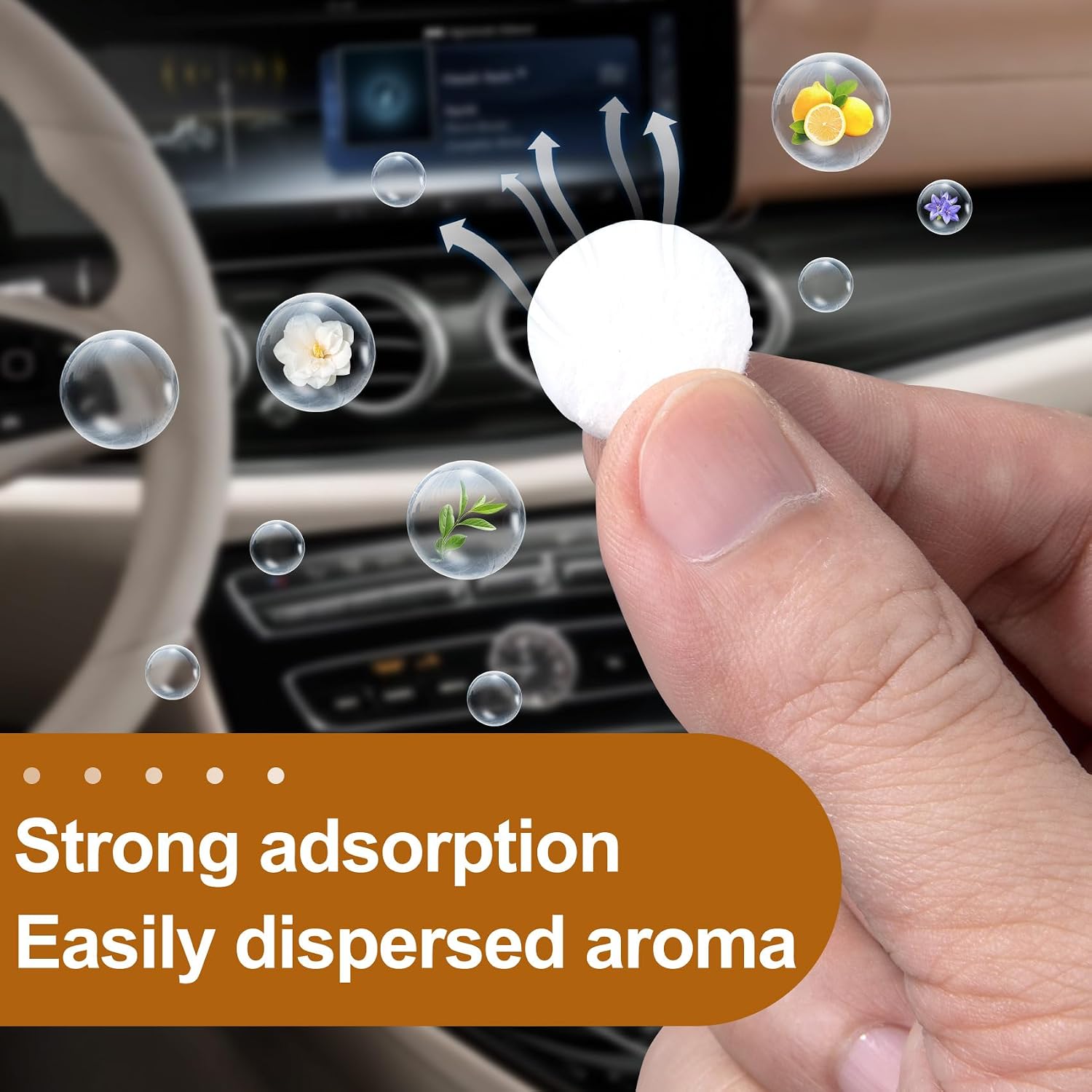 HINZIC 30Pcs Car Air Freshener Refill Felt Pads, 17.5MM/0.7inch Unscented Air Freshener Vent Clips Replacement White Oil Perfumes Refill Tablets for Car Diffusers