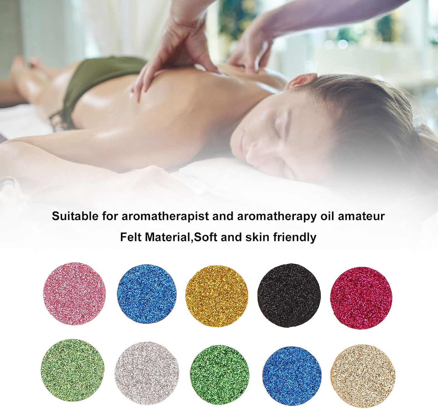 Essential Oil Diffuser Refill Pad 20pcs Washable Reusable Felt Pads for Aromatherapy Necklace Bracelet 0.8 Inch Diameter Multi Color Set