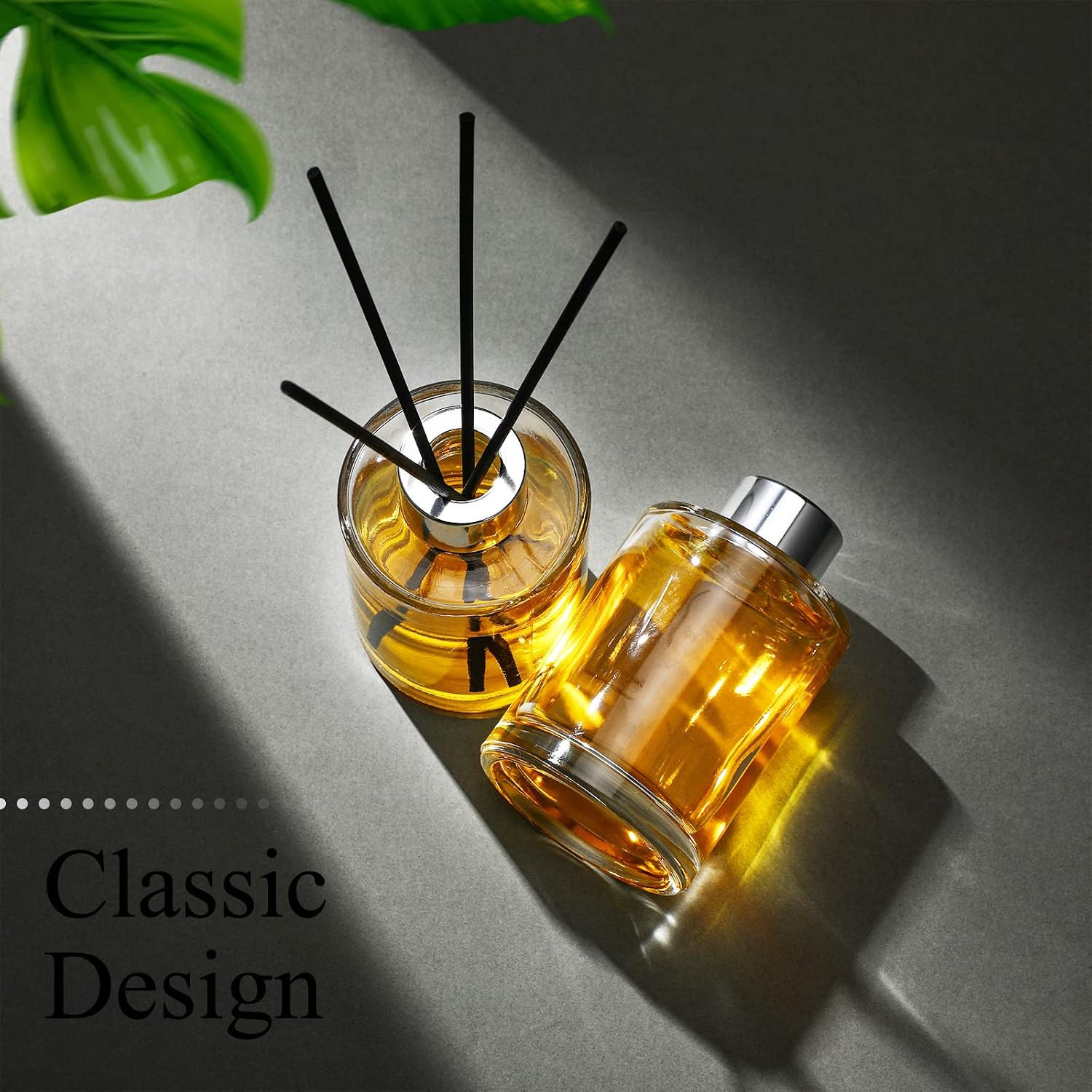 Wesiti 20 Packs Reed Diffuser Bottles Empty Refillable Glass Jars 4 oz Diffuser Bottles with Silver Caps for Essential Oil Home Fragrance Living Room Bathroom DIY Decor