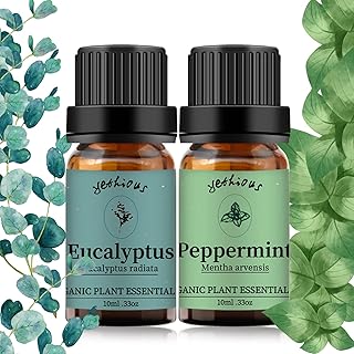 yethious Peppermint Eucalyptus Essential Oil 10ML Natural Peppermint Essential Oil Gift Set for Aromatherapy & Diffuser, Fragrance, Soap Candle Making