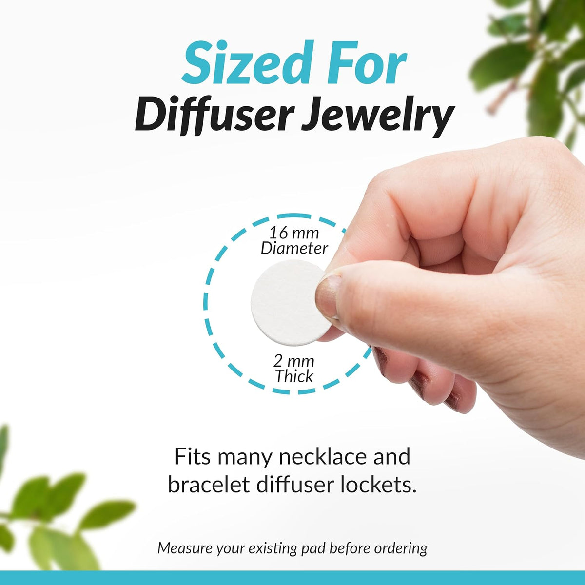 54 Round Refill Pads for Aromatherapy Essential Oil Diffusers and Lockets - 16mm Diameter and 2mm Thick - The Size of a US dime, Biodegradable Cellulose Paper, Made in The USA