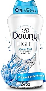 Downy Light Laundry Scent Booster Beads, Ocean Mist Scent, 24 OZ, In-Wash Fabric Beads Designed To Be Gentle With A Light Boost Of Scent, No Heavy Perfumes
