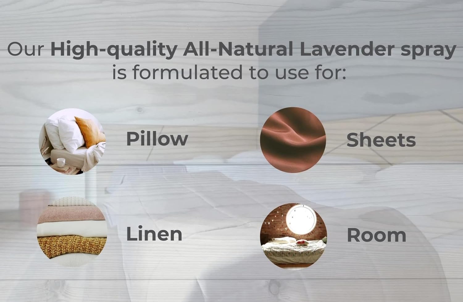 Aromasong All-Natural Lavender Room & Linen Spray 8 Oz for Sheets, Pillow, Fabric, Bed, Sleeping with a Refreshing Scent.