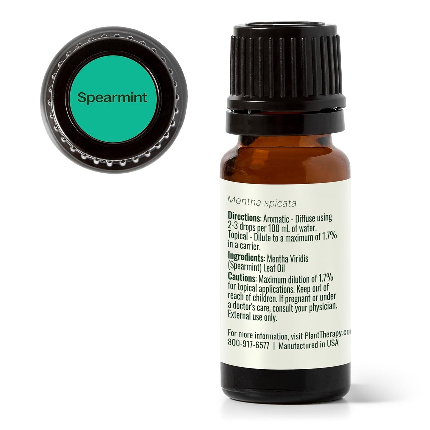Plant Therapy Spearmint Essential Oil 10 mL (1/3 oz) 100% Pure, Undiluted, Digestive Health, Fresh Scent, Tension Relief