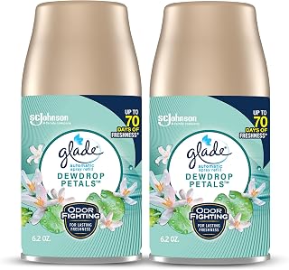 Glade Automatic Spray Refill, Dewdrop Petals, Scented Air Freshener for Home and Bathroom, 6.2 Oz, 2 Count