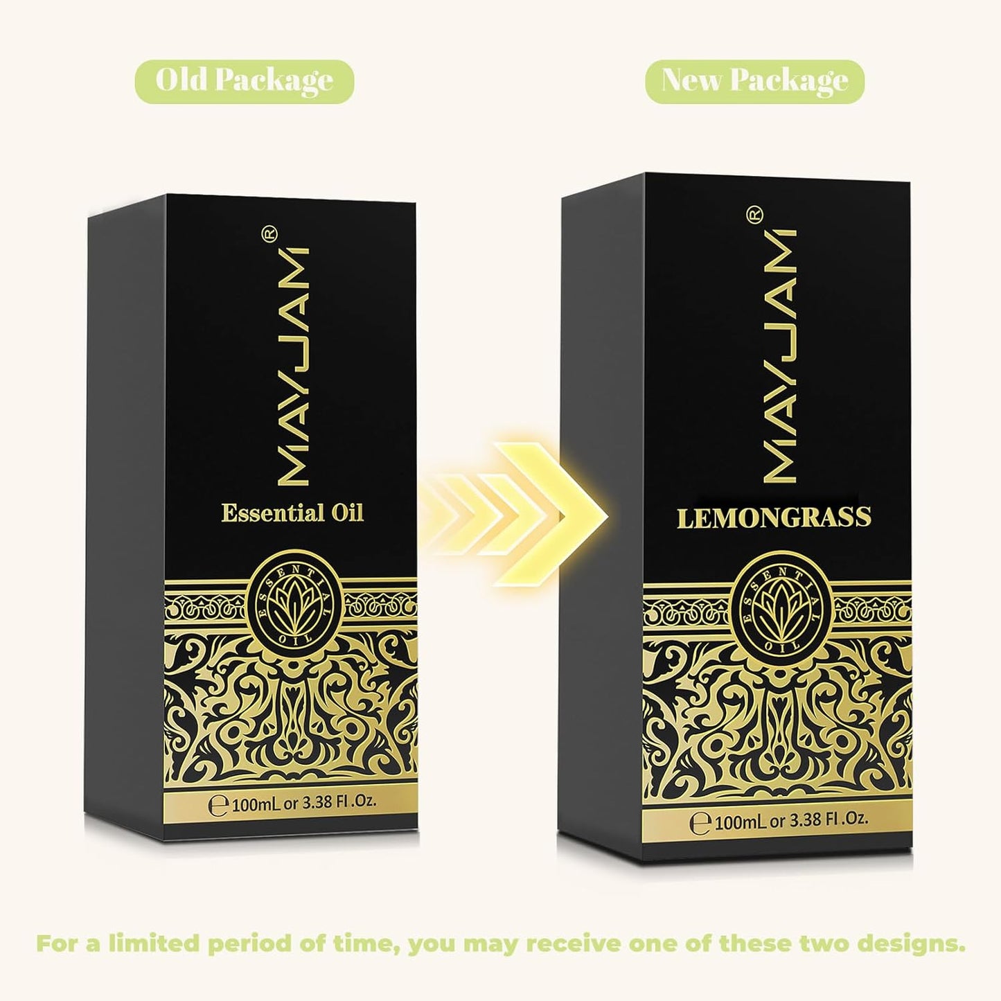 Lemongrass Essential Oil, 3.38fl.oz, MAYJAM Premium Essential Oils with Glass Dropper, Lemongrass Oil for Diffuser, Aromatherapy