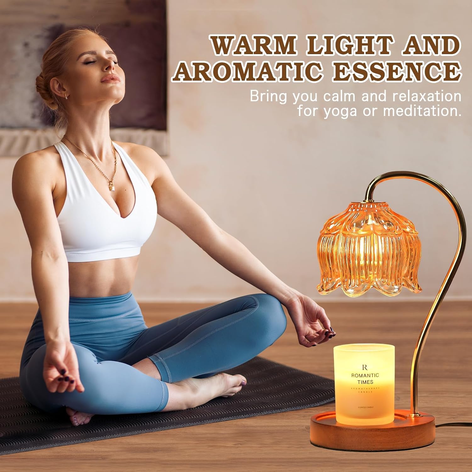 Funistree Flower Candle Warmer Lamp with Timer, Dimmable Candle Lamp Warmer, Mothers Day Birthday Gifts for Women Her Mom, House Warming for New Home Decor, Lotus Wax Warmer for Yankee Candles