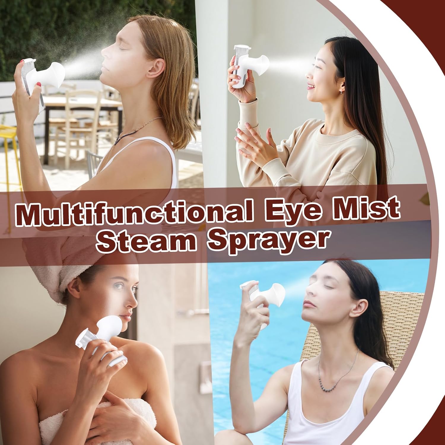 Eye Steam Sprayer, Mini Eye Mist Steam Sprayer, 3 Adjustable Temperature, Upgraded Portable Eye & Face Hydration Soother for Moisturizing & Cleaning