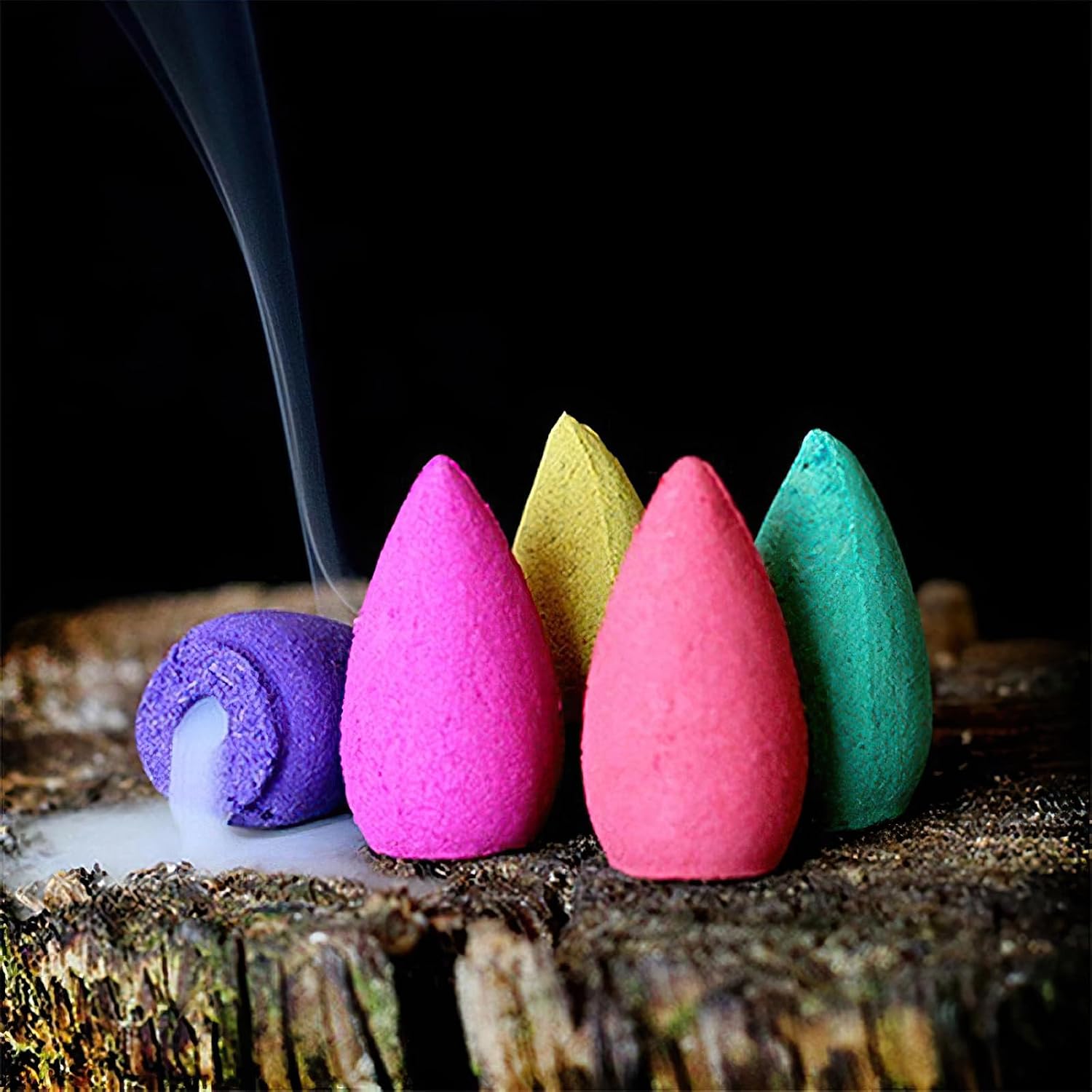 Kingrol 468 Pieces Backflow Incense Cones, Natural Fragrant Cones for Purification, Relaxation, Positivity, Yoga, Meditation - Sandalwood Rose Lavender Jasmine Ocean Cherry Mugwort Eaglewood Lily