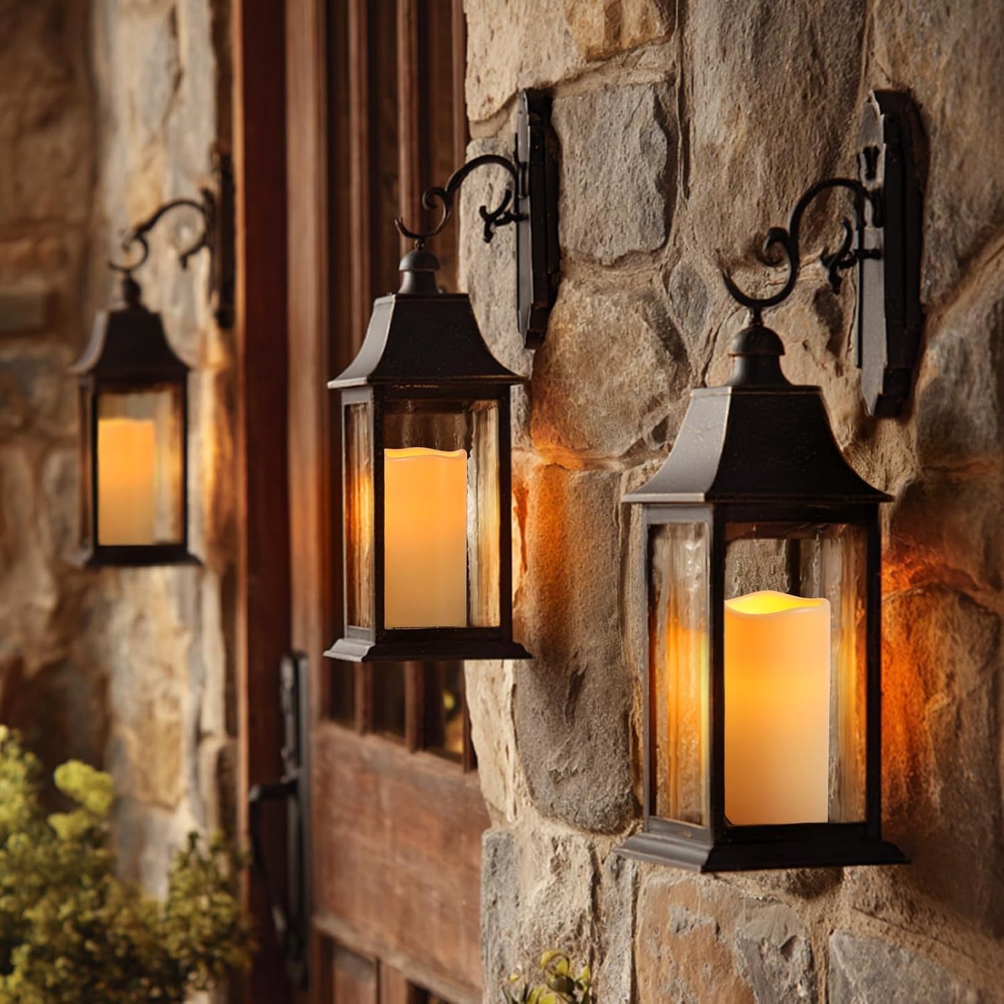Raycare 3"x6" Outdoor Waterproof Flameless Candles, Battery Operated LED Electric Candles with Remote and Timers, Fake Pillar Candle for Patio, Porch, and Wedding Decor, Ivory, Set of 3