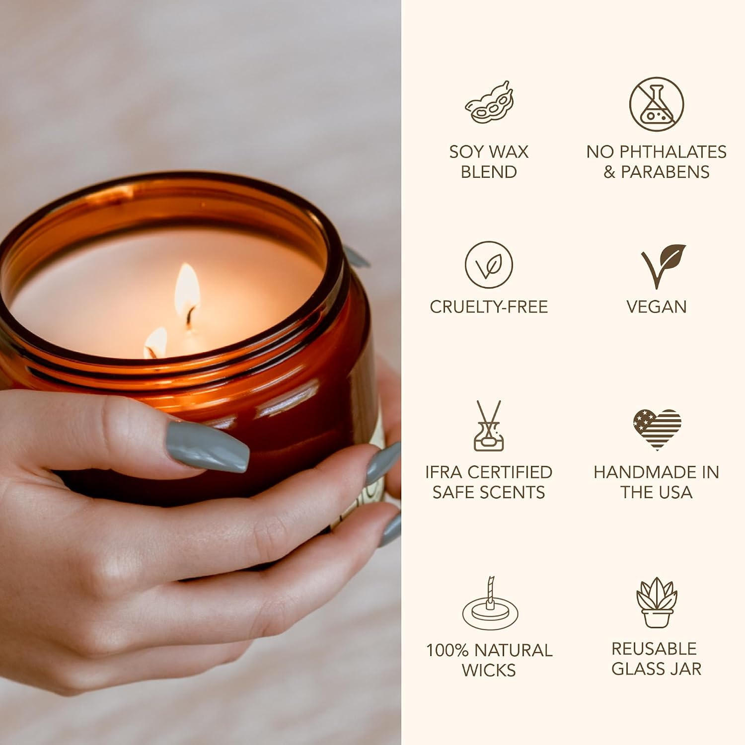 Citron Vert, Soy Candle, Lemon Ginger Bergamot, Lemongrass Lime, High Fragrance Load, Dual Lead-Free Wicks, Reusable Glass Jar, Uplifting Citrus Candle, 15 oz