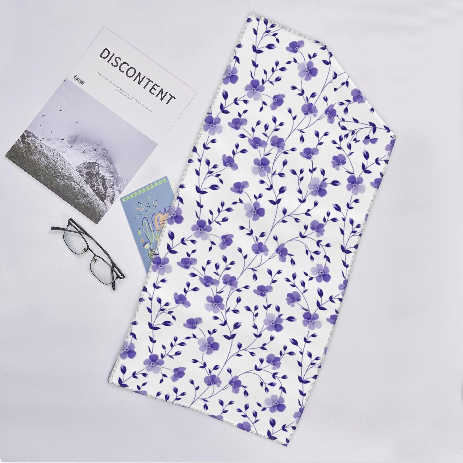 Purple Floral Bath Hand Towels, Absorbent Purple Bathroom Hand Towels Decorative Set for Bathroom Gym Hotel Spa, Housewarming Gifts for New Home Women