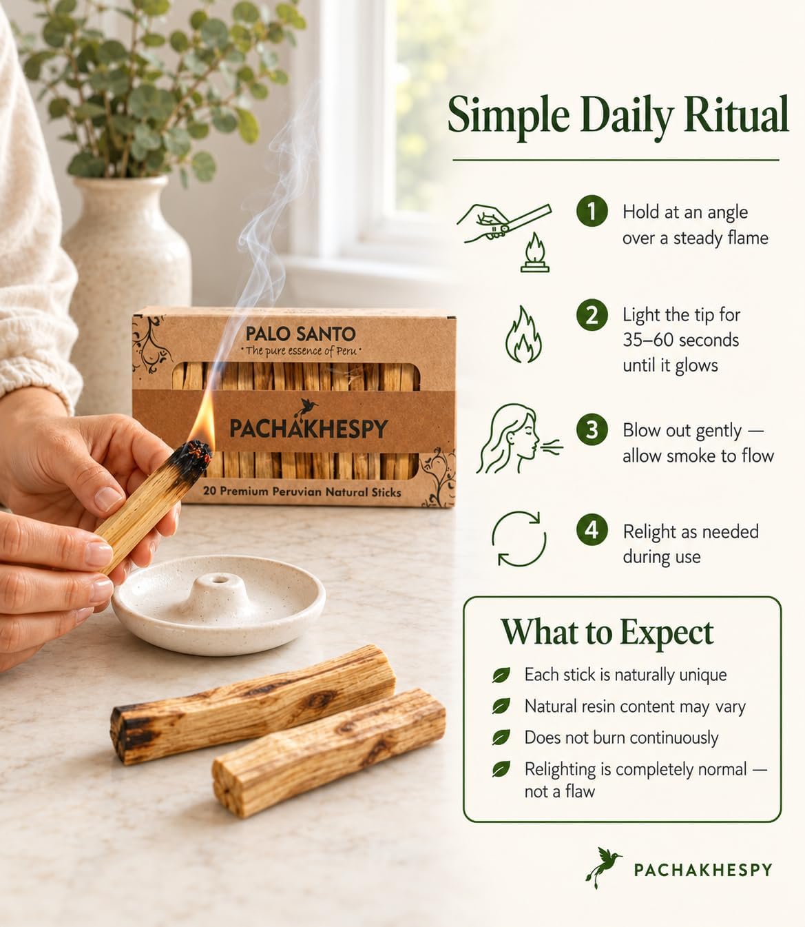 Palo Santo Sticks 20 Pack from Peru Home Fragrance Premium Natural Wood