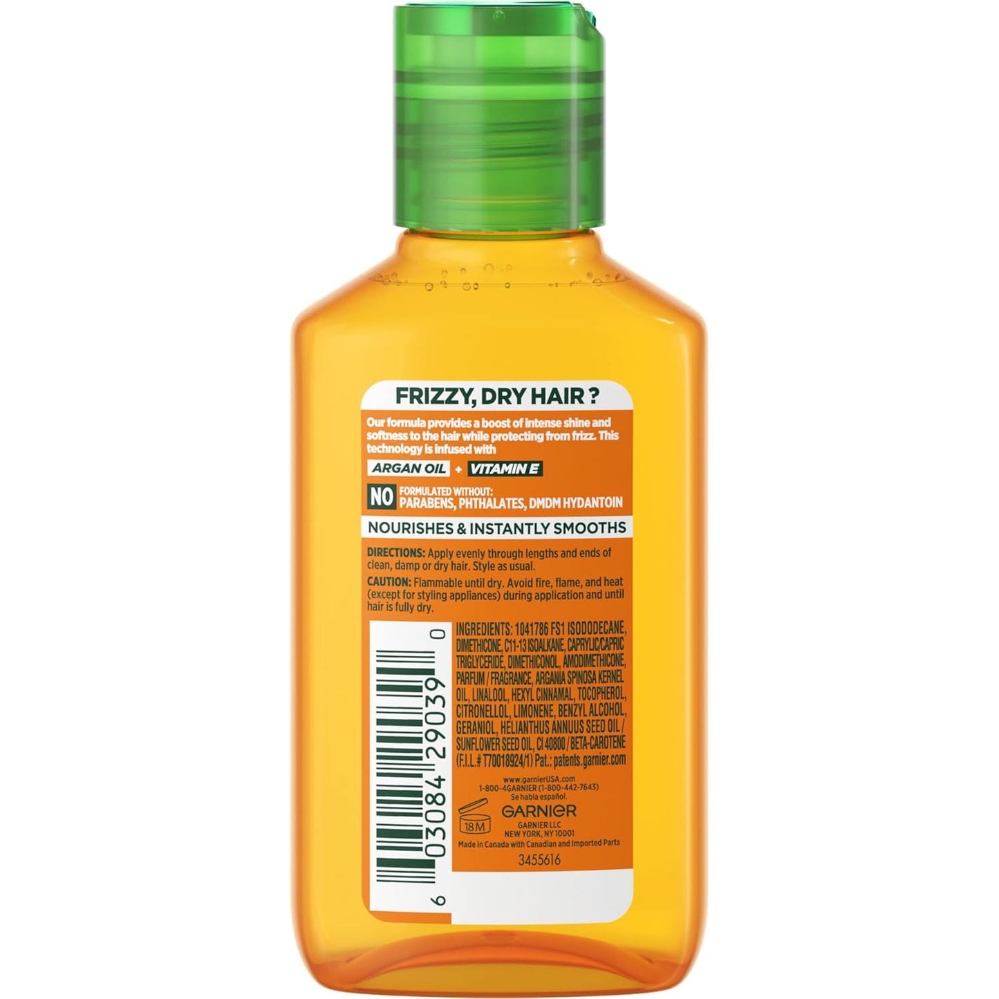 Garnier Fructis Sleek & Shine Moroccan Sleek Smoothing Oil for Frizzy, Dry Hair, Argan Oil, 3.75 Fl Oz, 1 Count (Packaging May Vary) | Moroccan Sleek