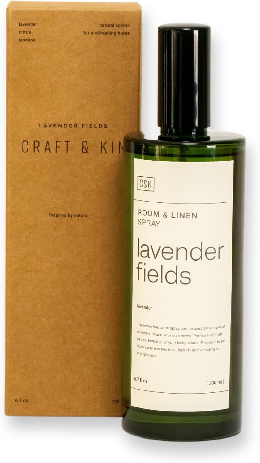 Craft & Kin Room Spray, 6.76 oz Lavender & Santal Woods, Linen Spray for Bedding, Pillow Mist, Long Lasting Home Freshener