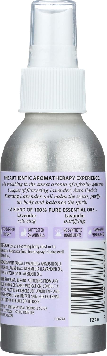Aura cacia Relaxing Lavender Aromatherapy Room & Body Mist 4 Oz