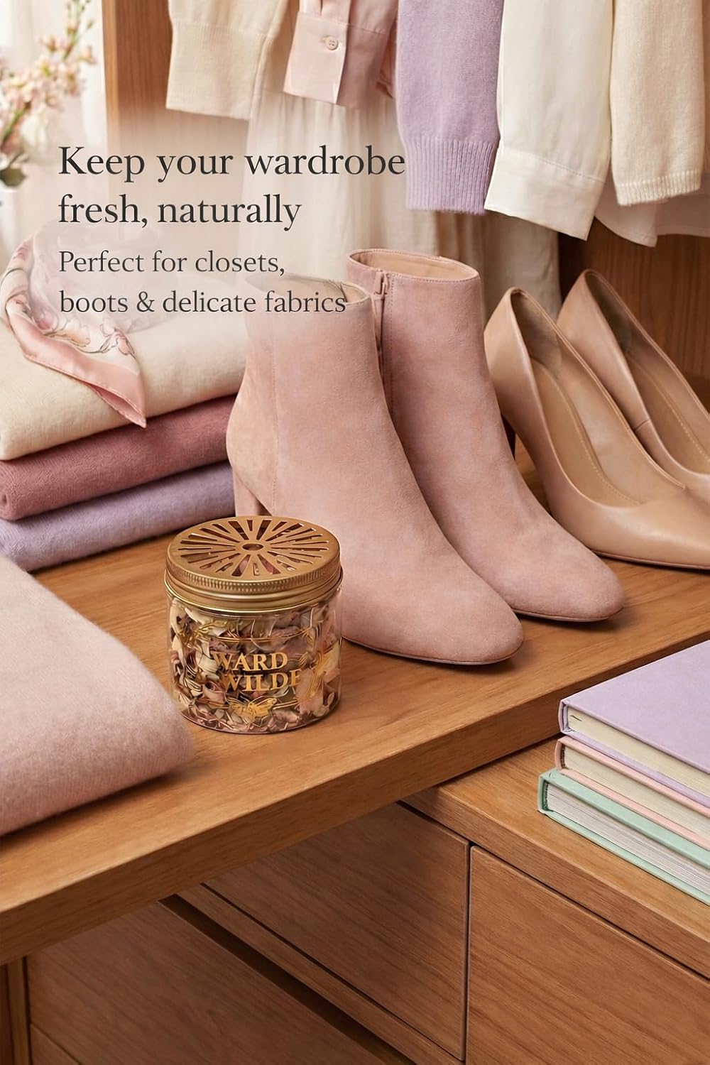 Cedar Jar Set (4 Pack) with Atlas Cedarwood Oil – Aromatic Cedar for Closets, Drawers & Wardrobes, Natural Closet Freshener for Clothes Storage