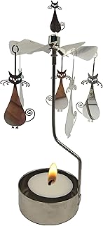 Rotary Candle Holder Spinning Metal Cartoon Cat Design | Candleholder, Small Gift, Home Decoration, Party Wedding