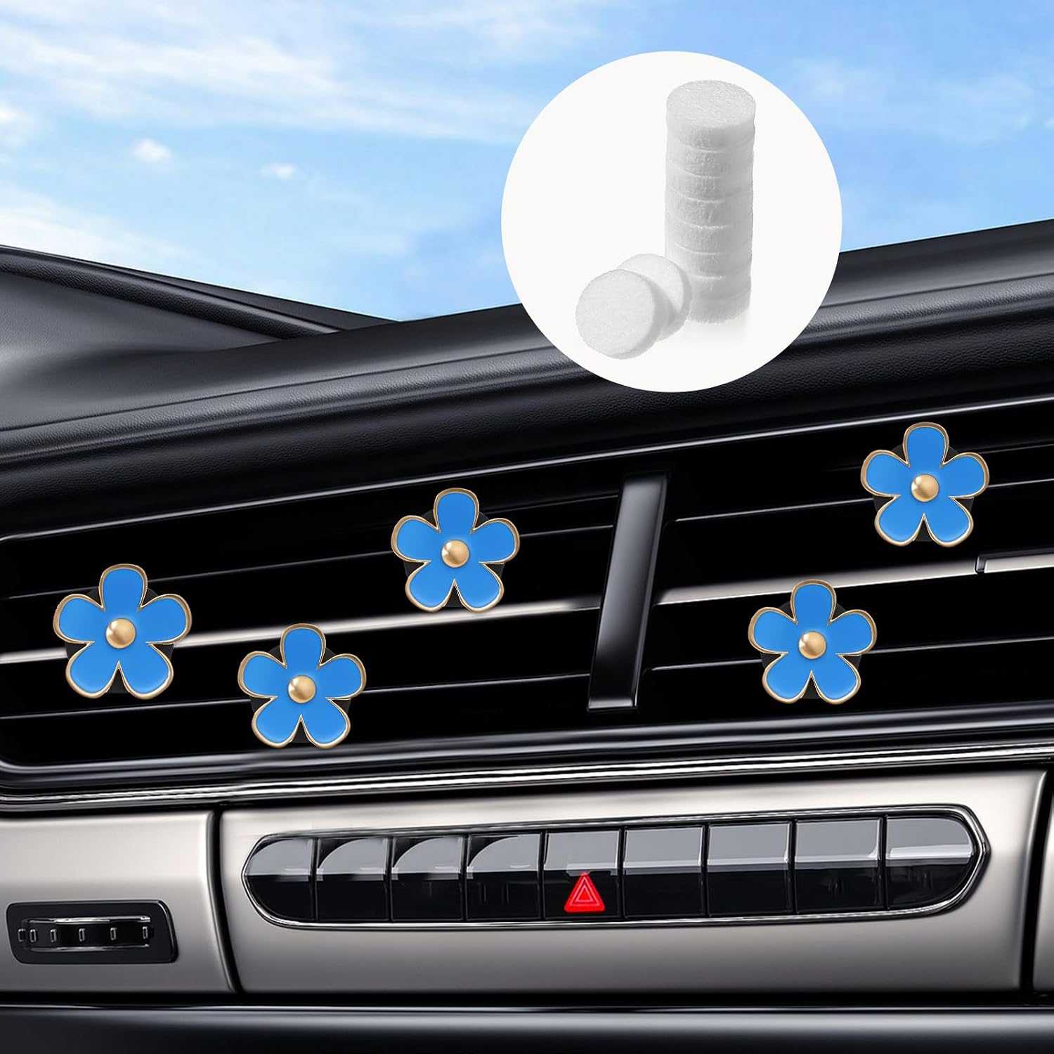 100 PCS Air Filter Scent Pads, 0.67in/17mm Essential Car Air Freshener Refill Felt Pads Unscented White Custom Car Airs Vent Clip Replacement Scent Pad Perfumes Refill Tablets for Cars Diffuser