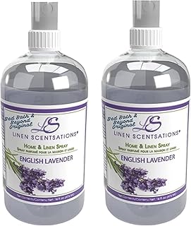 Linen Scentsations Fabric and Linen Spray 2 Pack, English Lavender, 16oz x2 (32oz Total) - Odor Eliminator & Freshener for Bedding, Clothes, Room & Pillow