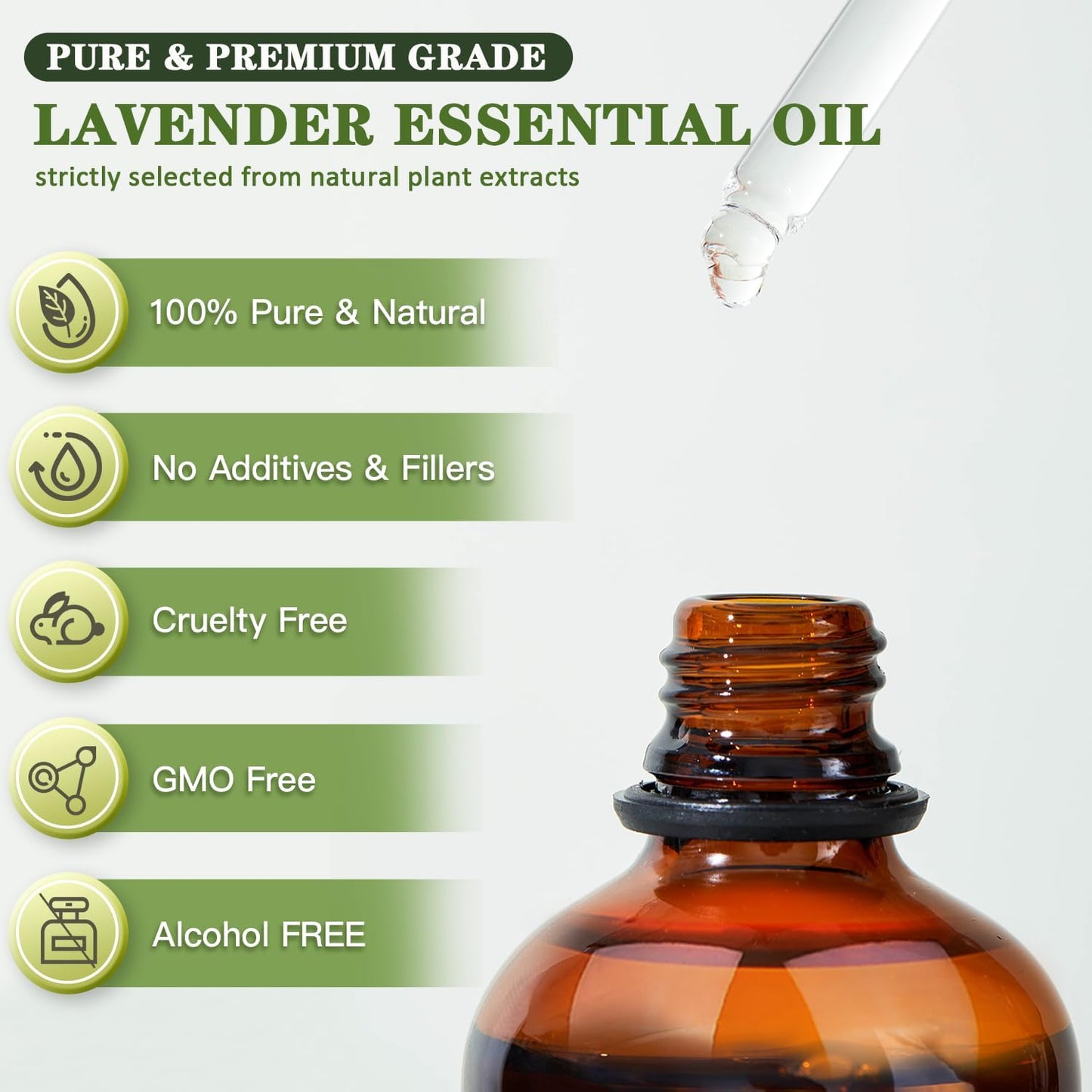 Lavender Oil Essential Oil 4oz Natural Lavender Essential Oil for Diffuser, Massage, Bathing, Skin & Hair Care, Home Cleaning, Candle Making, DIY Freshener - 118ML